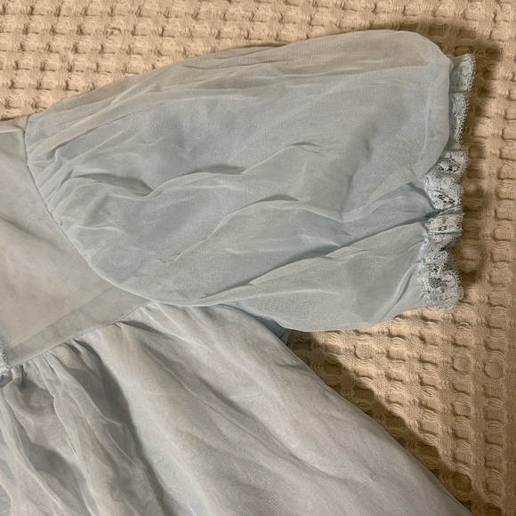 Vintage Light Blue Sheer Neglige Top - Picture 3 of 12